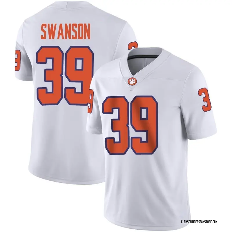 Game Men's Aidan Swanson Clemson Tigers White Football Jersey