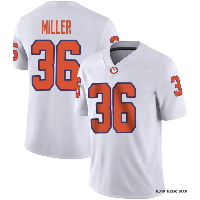 Game Men's Boston Miller Clemson Tigers White Football Jersey