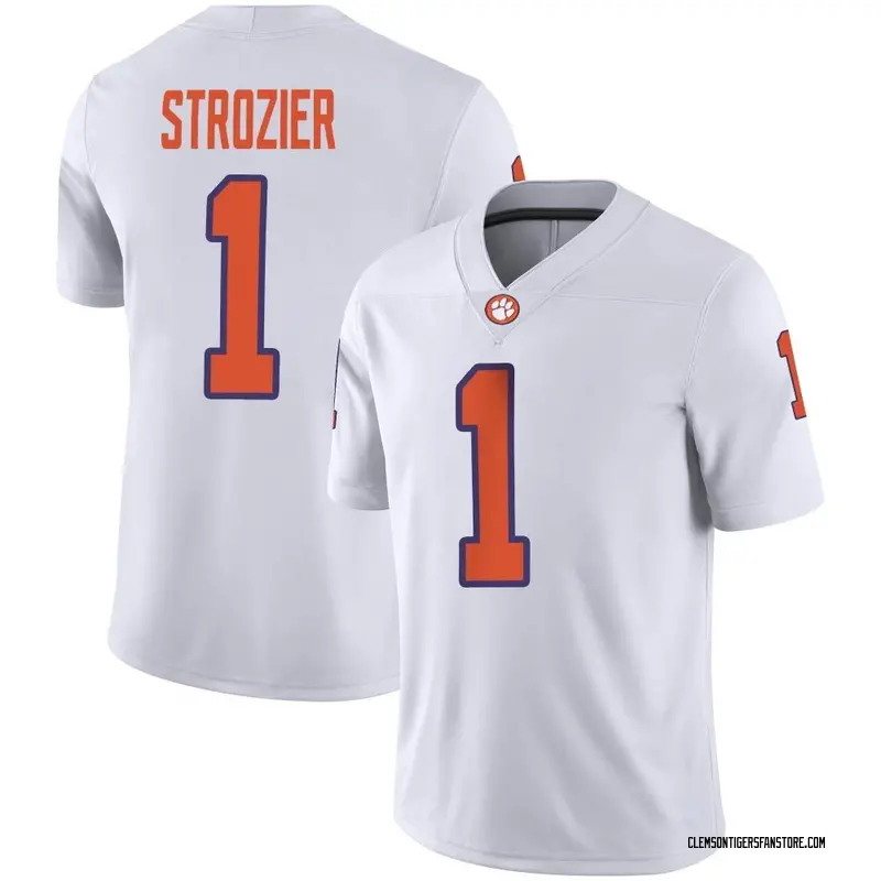 Game Men's Branden Strozier Clemson Tigers White Football Jersey