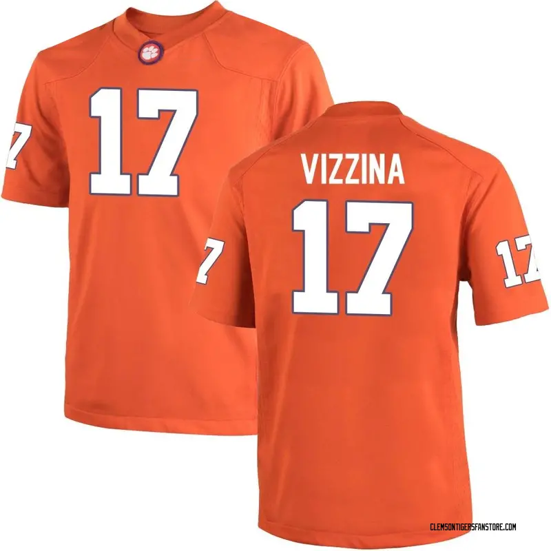 Game Men's Christopher Vizzina Clemson Tigers Orange Team Color College Jersey