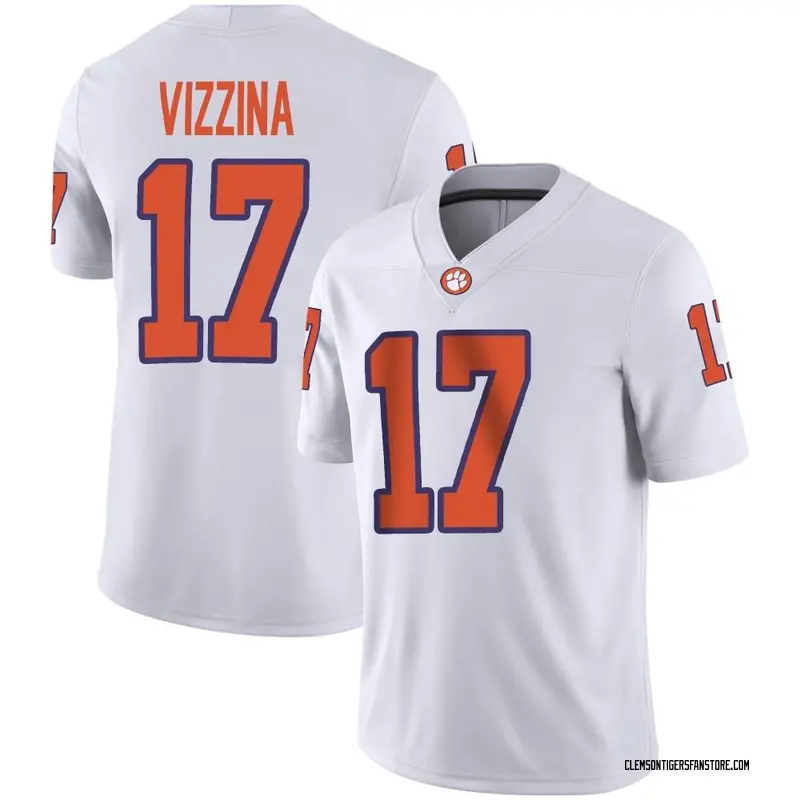 Game Men's Christopher Vizzina Clemson Tigers White Football Jersey