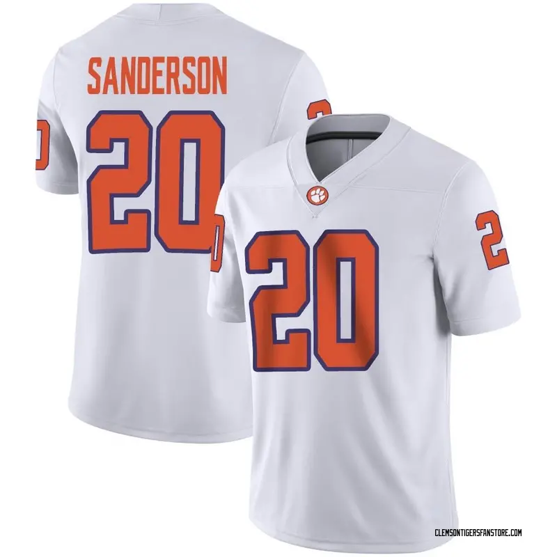 Game Men's Clark Sanderson Clemson Tigers White Football Jersey
