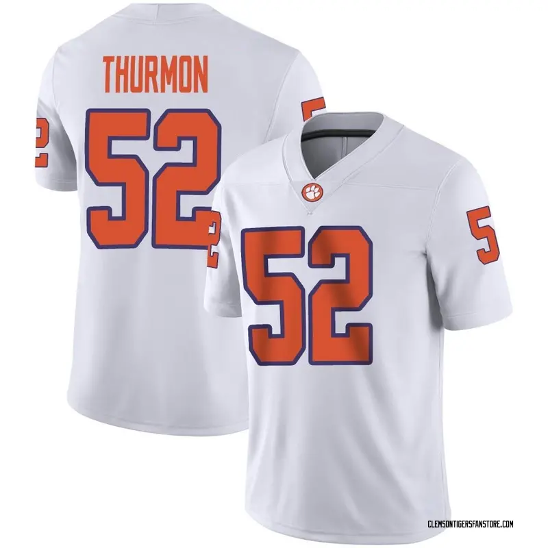 Game Men's Elyjah Thurmon Clemson Tigers White Football Jersey