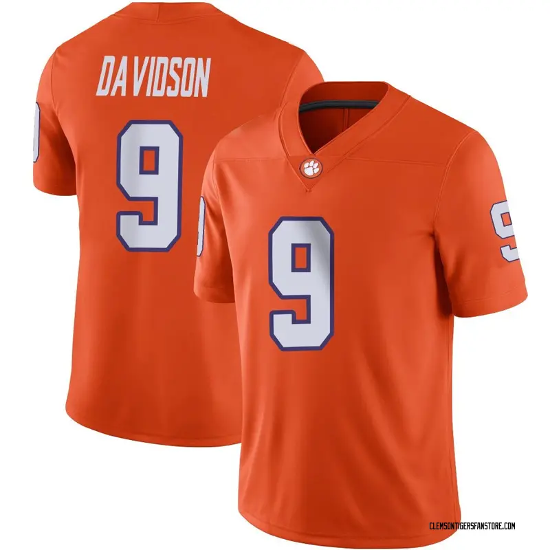 Game Men's Gideon Davidson Clemson Tigers Orange Football Jersey