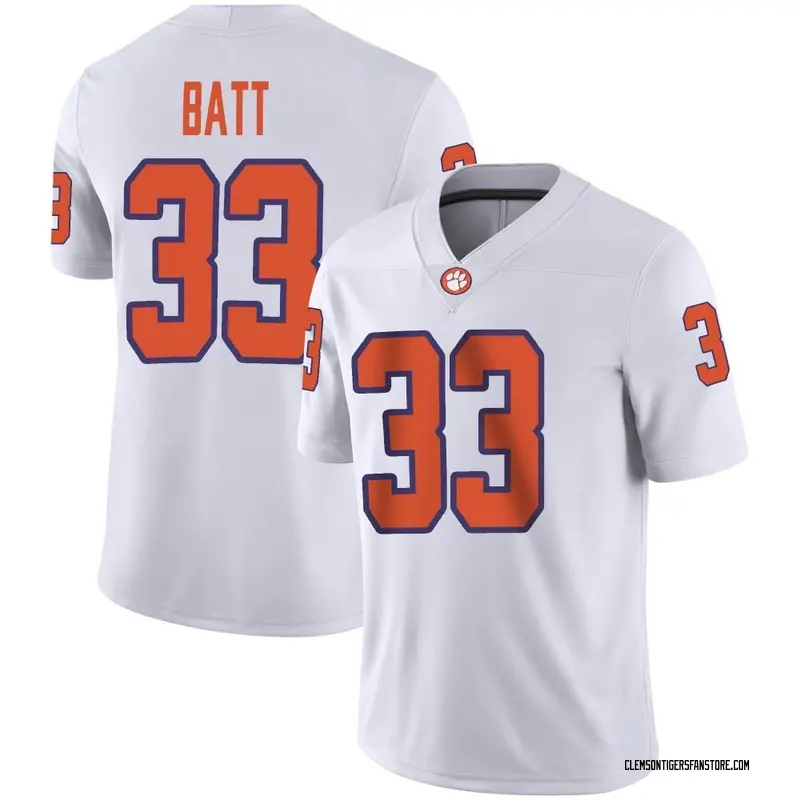 Game Men's Griffin Batt Clemson Tigers White Football Jersey