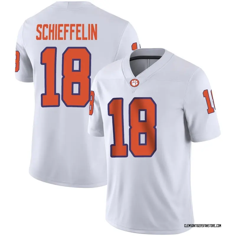 Game Men's Ian Schieffelin Clemson Tigers White Football Jersey