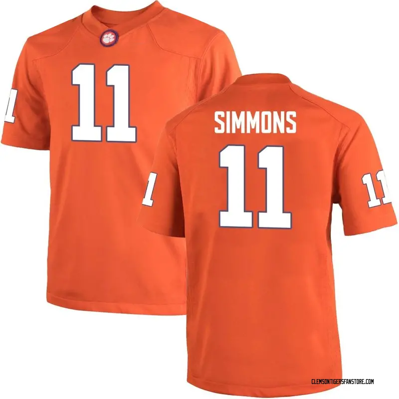 Game Men's Isaiah Simmons Clemson Tigers Orange Team Color College Jersey