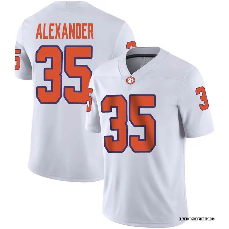 Game Men's Jeremiah Alexander Clemson Tigers White Football Jersey