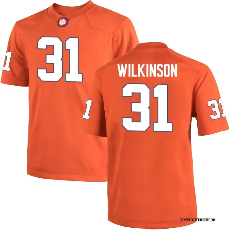 Game Men's Joe Wilkinson Clemson Tigers Orange Team Color College Jersey