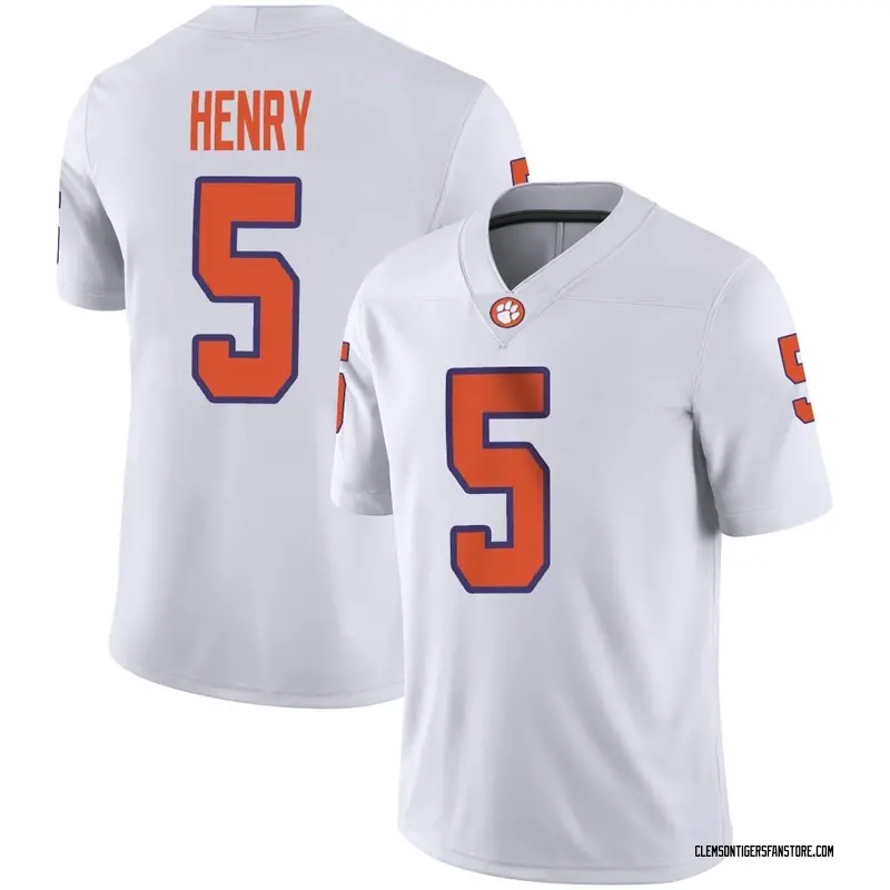 Game Men's K.J. Henry Clemson Tigers White Football Jersey