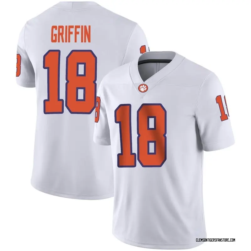 Game Men's Kylon Griffin Clemson Tigers White Football Jersey