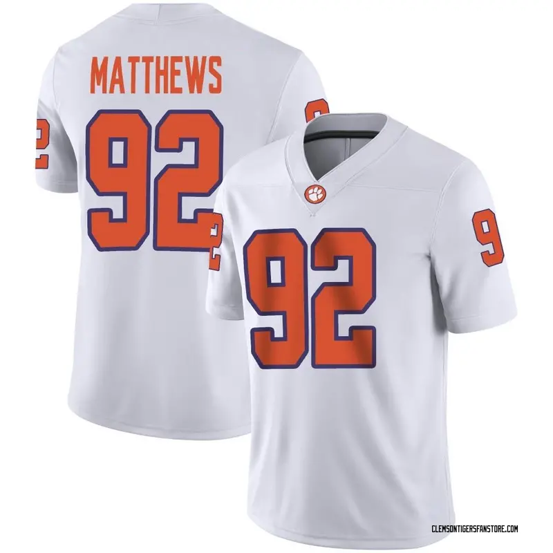 Game Men's Levi Matthews Clemson Tigers White Football Jersey
