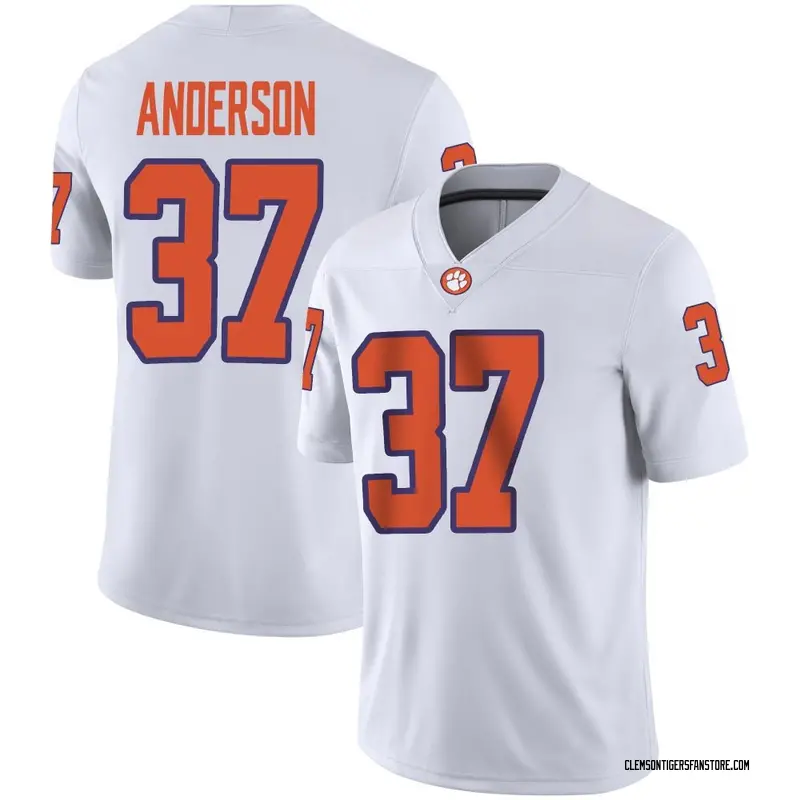 Game Men's Logan Anderson Clemson Tigers White Football Jersey