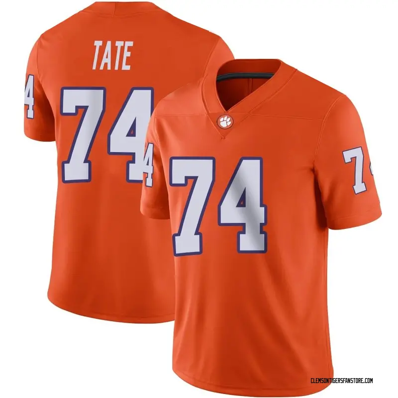 Game Men's Marcus Tate Clemson Tigers Orange Football Jersey