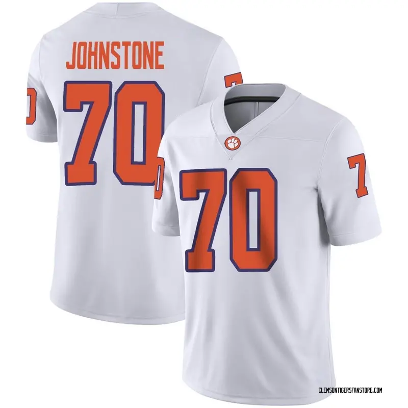 Game Men's Mason Johnstone Clemson Tigers White Football Jersey
