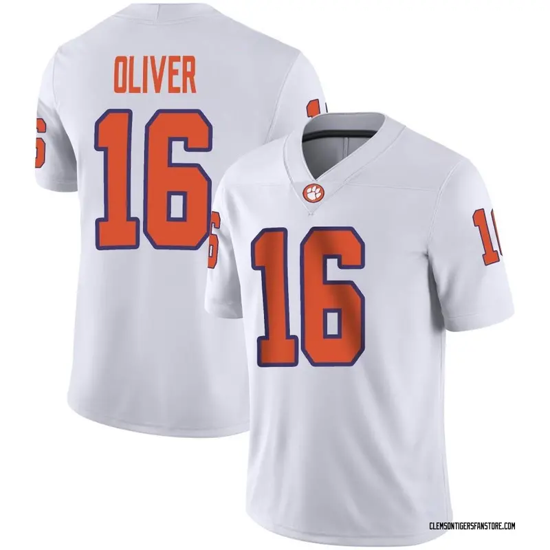 Game Men's Myles Oliver Clemson Tigers White Football Jersey