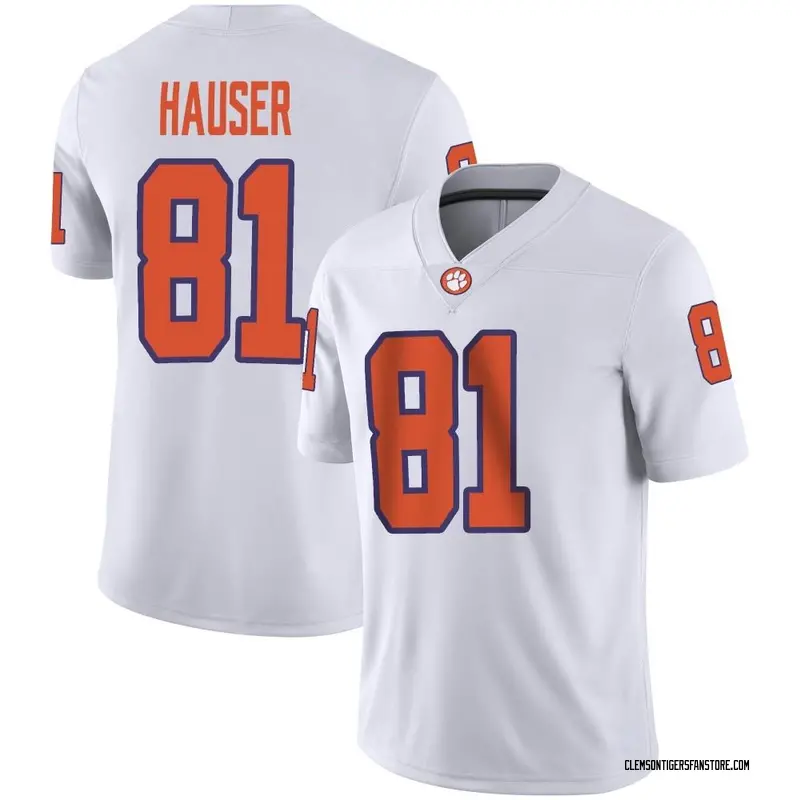 Game Men's Nolan Hauser Clemson Tigers White Football Jersey