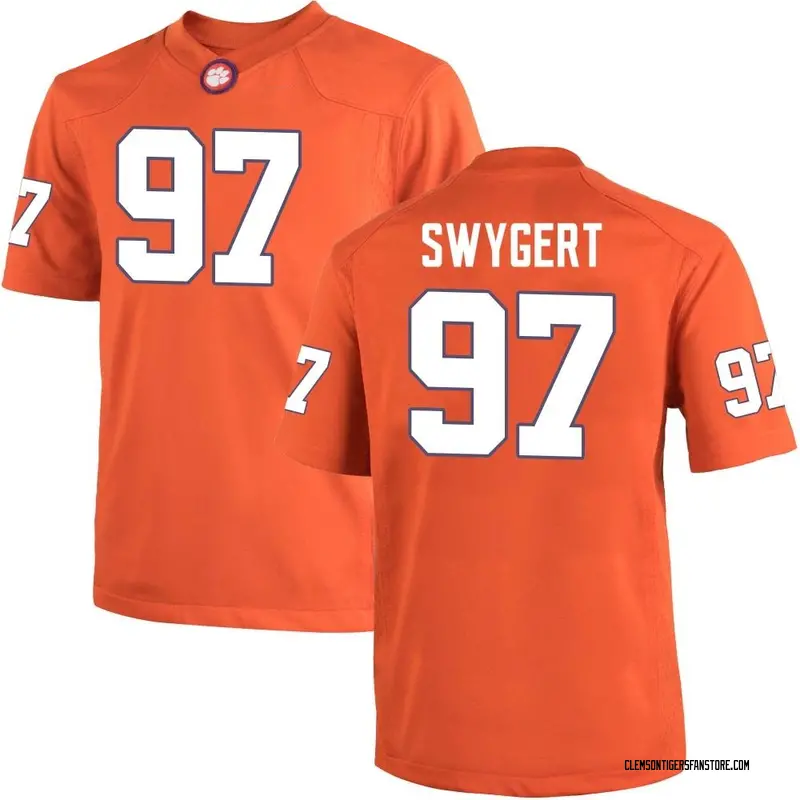 Game Men's Patrick Swygert Clemson Tigers Orange Team Color College Jersey