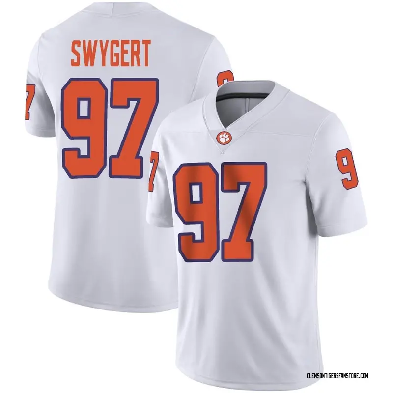 Game Men's Patrick Swygert Clemson Tigers White Football Jersey