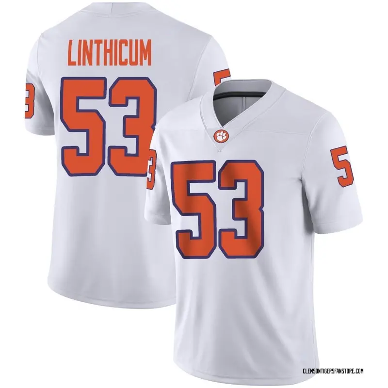 Game Men's Ryan Linthicum Clemson Tigers White Football Jersey