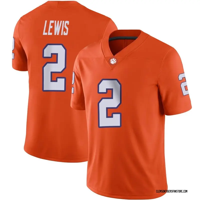 Game Men's Shelton Lewis Clemson Tigers Orange Football Jersey