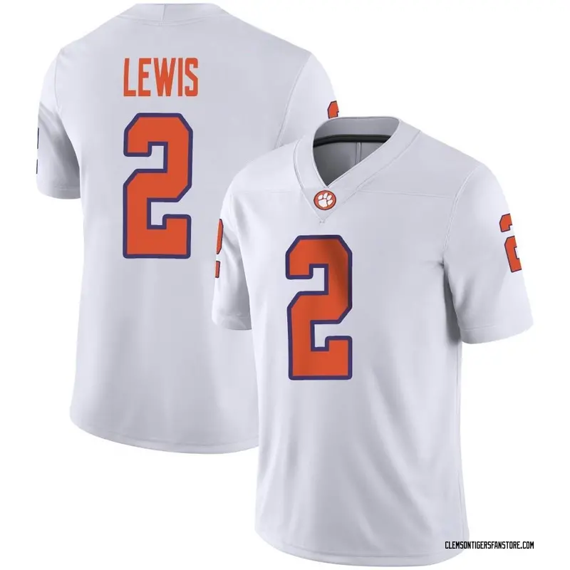 Game Men's Shelton Lewis Clemson Tigers White Football Jersey
