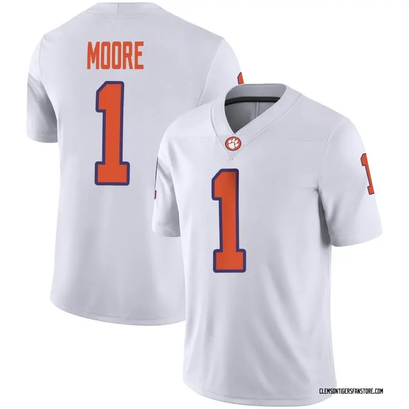 Game Men's T.J. Moore Clemson Tigers White Football Jersey