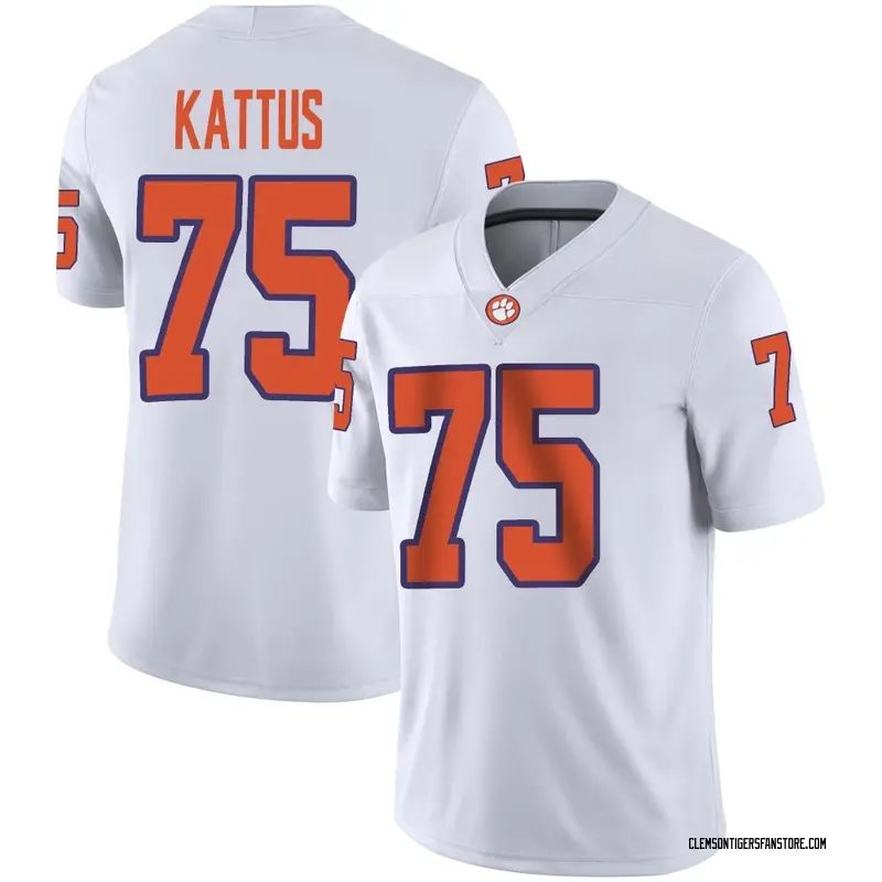 Game Men's Tucker Kattus Clemson Tigers White Football Jersey