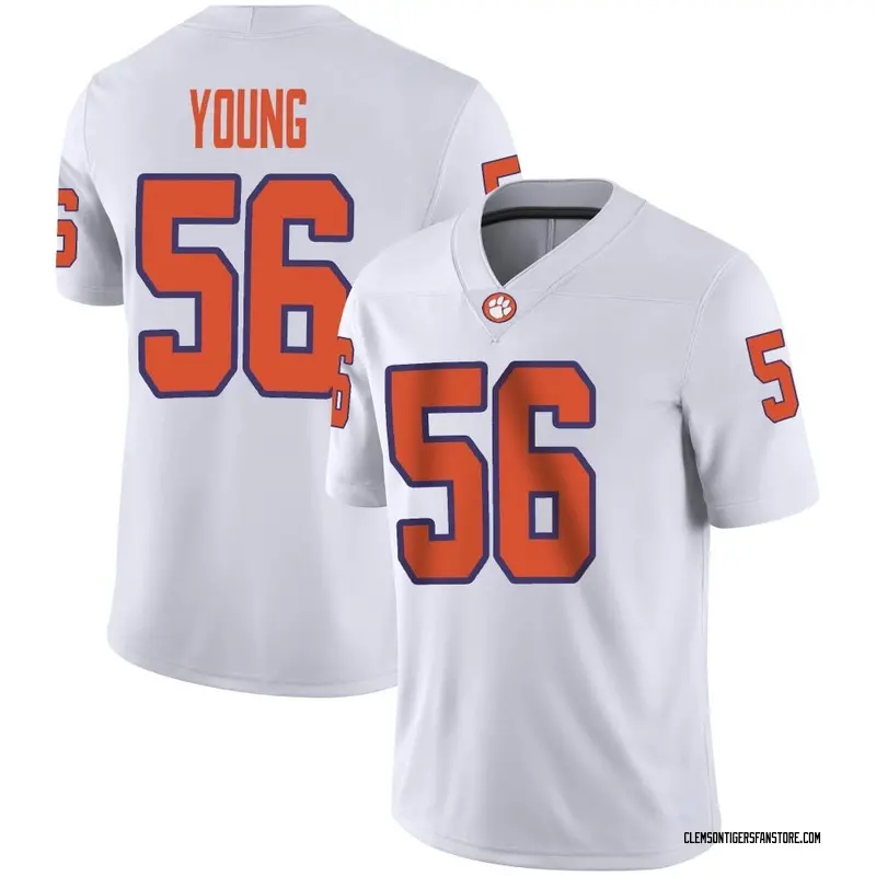 Game Men's Watson Young Clemson Tigers White Football Jersey