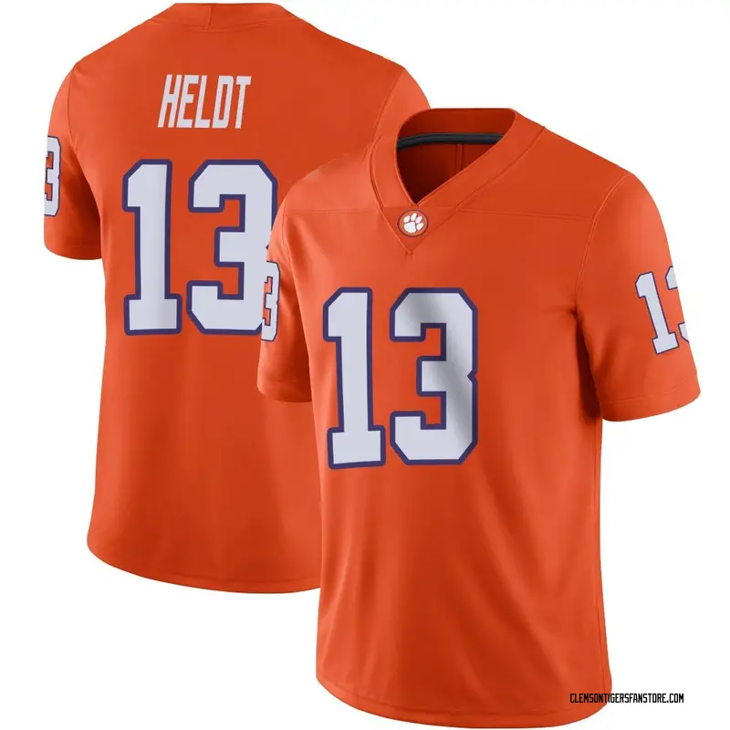 Game Men's Will Heldt Clemson Tigers Orange Football Jersey