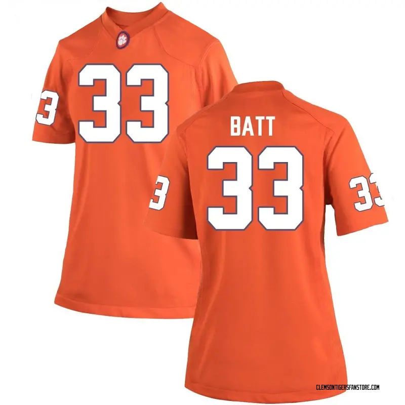 Game Women's Griffin Batt Clemson Tigers Orange Team Color College Jersey