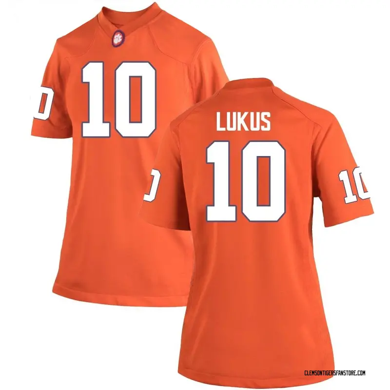 Game Women's Jeadyn Lukus Clemson Tigers Orange Team Color College Jersey