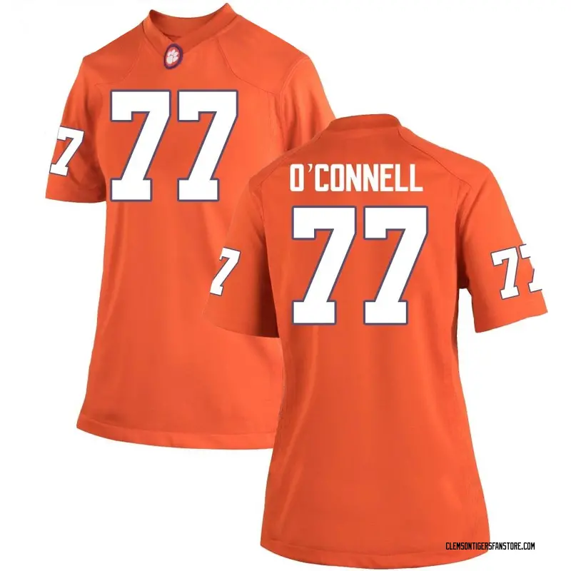Game Women's Ronan O'Connell Clemson Tigers Orange Team Color College Jersey