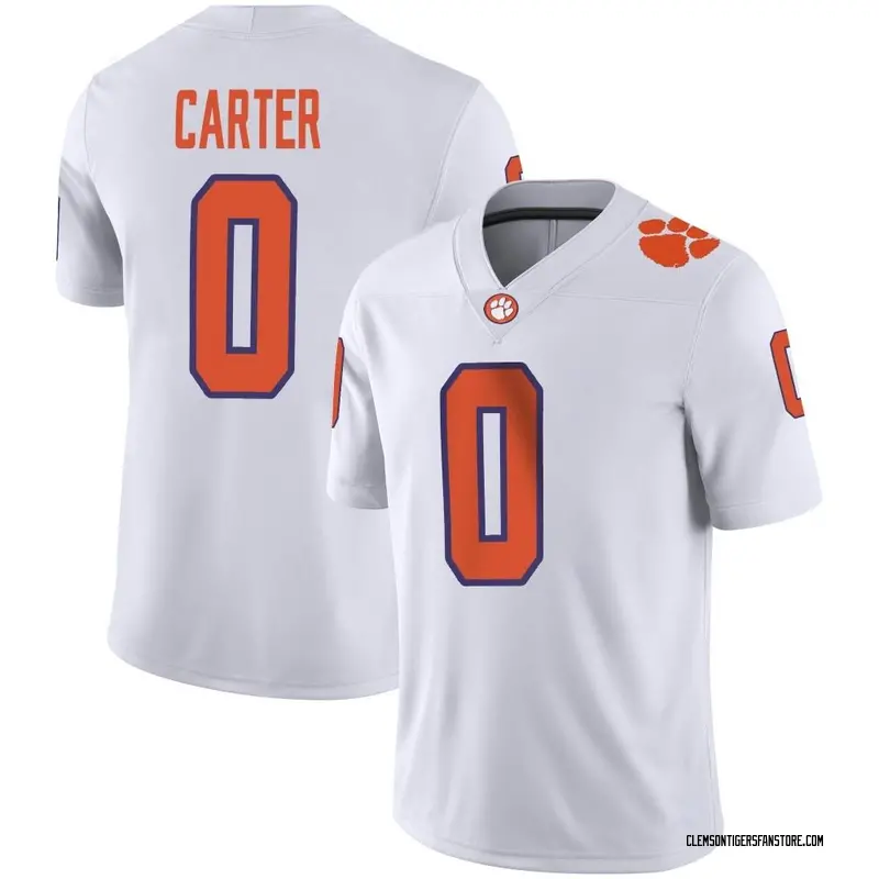 Game Youth Barrett Carter Clemson Tigers White Football Jersey