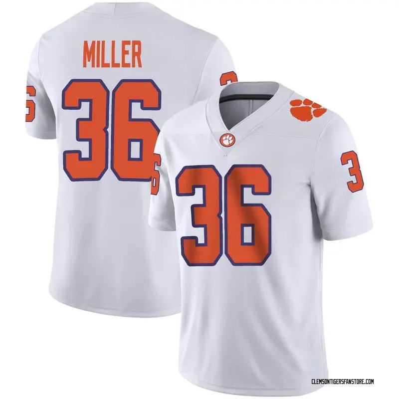 Game Youth Boston Miller Clemson Tigers White Football Jersey