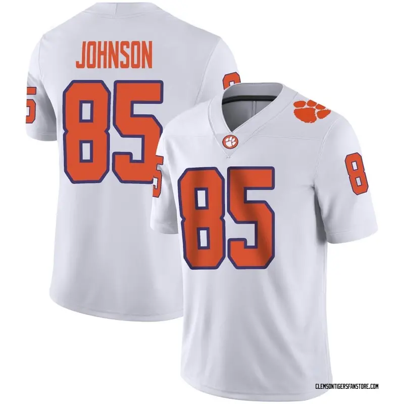 Game Youth Charlie Johnson Clemson Tigers White Football Jersey
