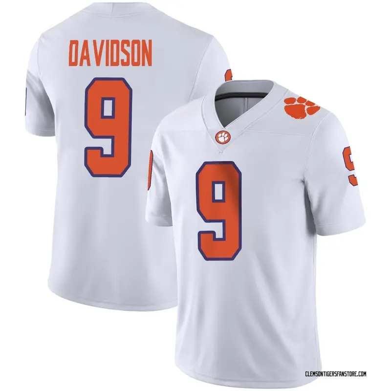 Game Youth Gideon Davidson Clemson Tigers White Football Jersey