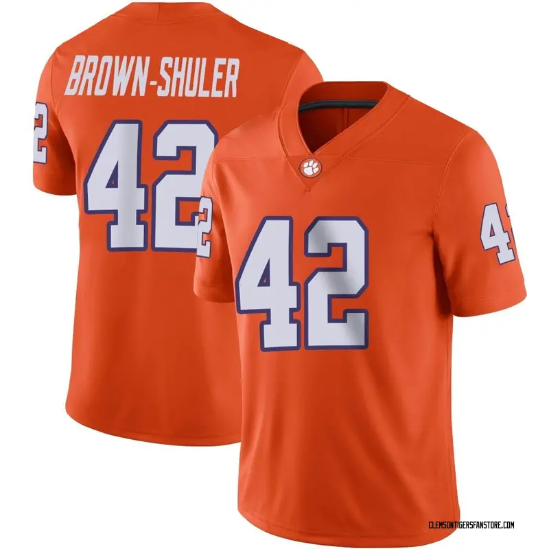 Game Youth Hevin Brown-Shuler Clemson Tigers Orange Football Jersey