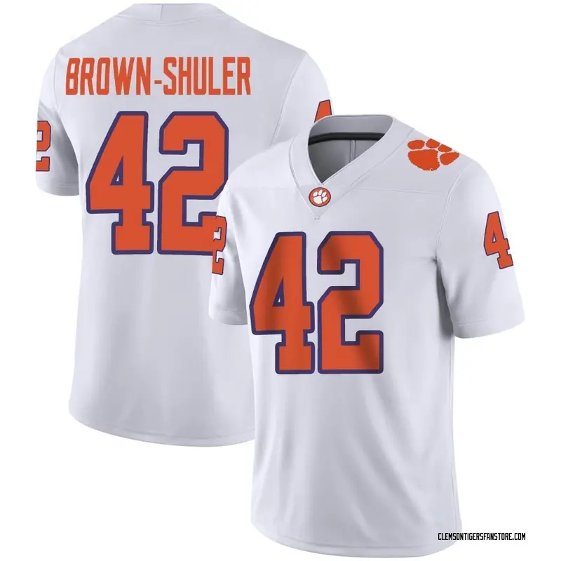 Game Youth Hevin Brown-Shuler Clemson Tigers White Football Jersey