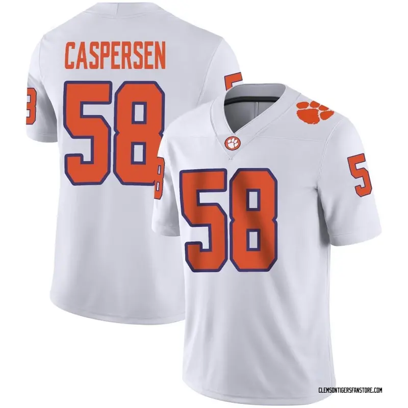 Game Youth Holden Caspersen Clemson Tigers White Football Jersey
