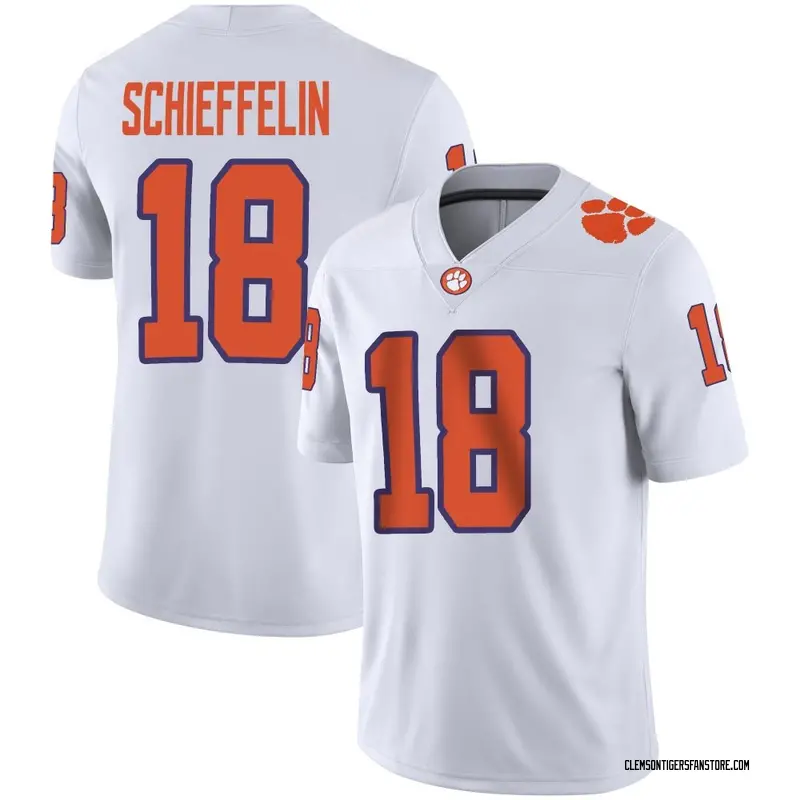 Game Youth Ian Schieffelin Clemson Tigers White Football Jersey