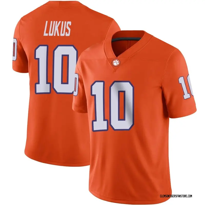 Game Youth Jeadyn Lukus Clemson Tigers Orange Football Jersey
