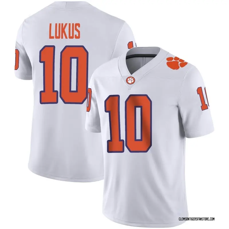Game Youth Jeadyn Lukus Clemson Tigers White Football Jersey