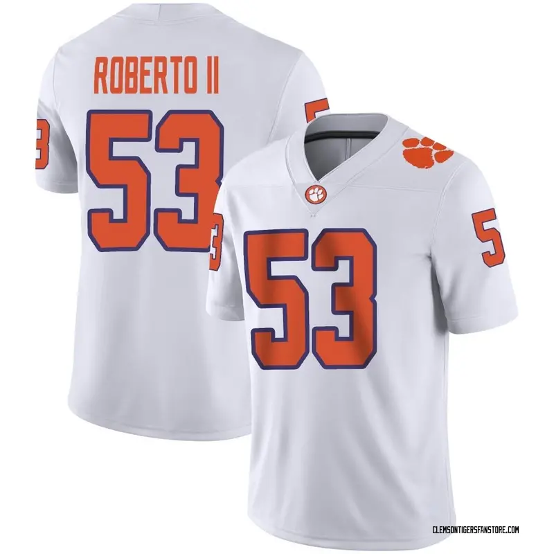 Game Youth Joseph Roberto II Clemson Tigers White Football Jersey