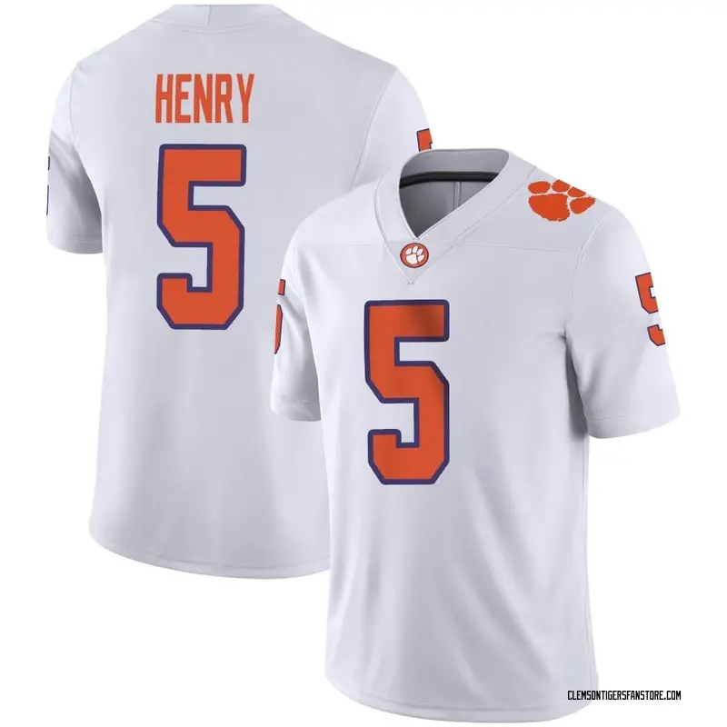 Game Youth K.J. Henry Clemson Tigers White Football Jersey