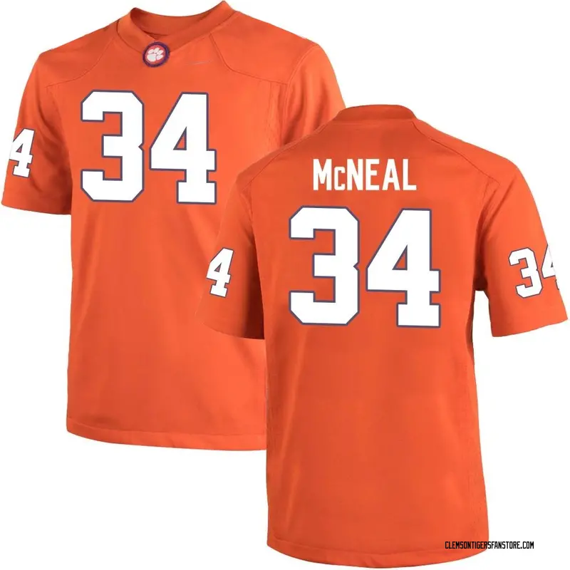 Game Youth Kevin McNeal Clemson Tigers Orange Team Color College Jersey
