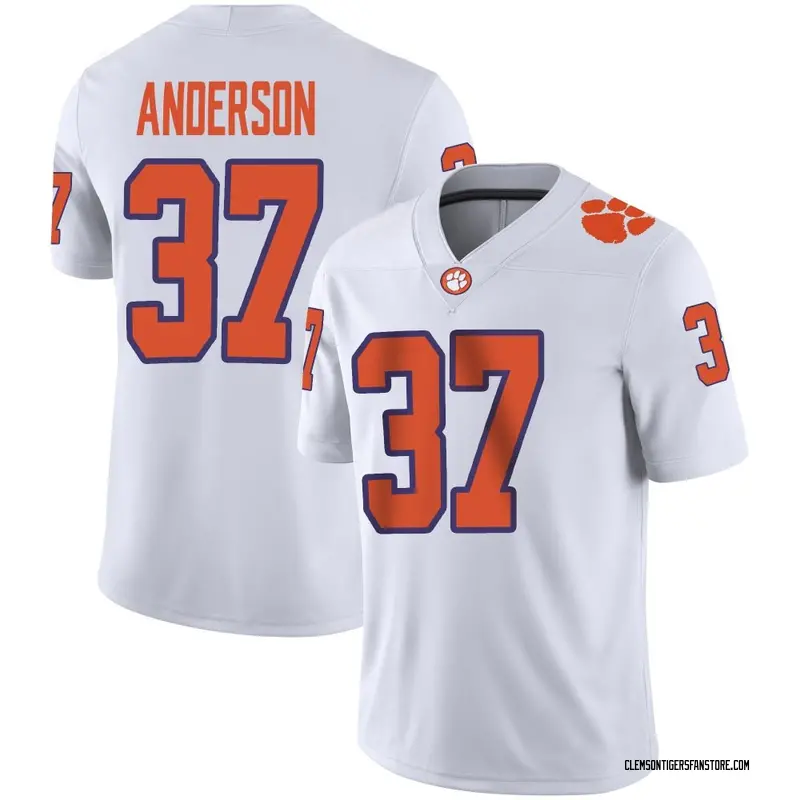 Game Youth Logan Anderson Clemson Tigers White Football Jersey