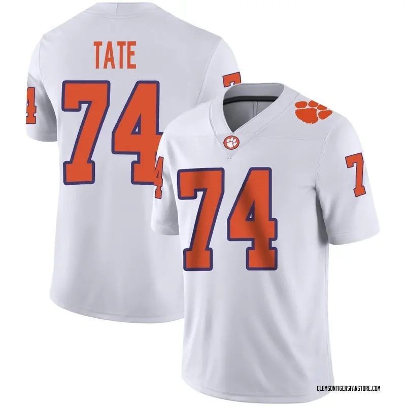 Game Youth Marcus Tate Clemson Tigers White Football Jersey