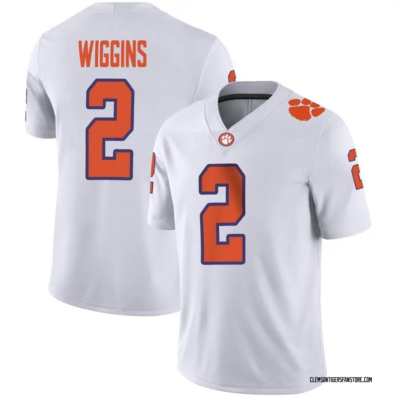 Game Youth Nate Wiggins Clemson Tigers White Football Jersey