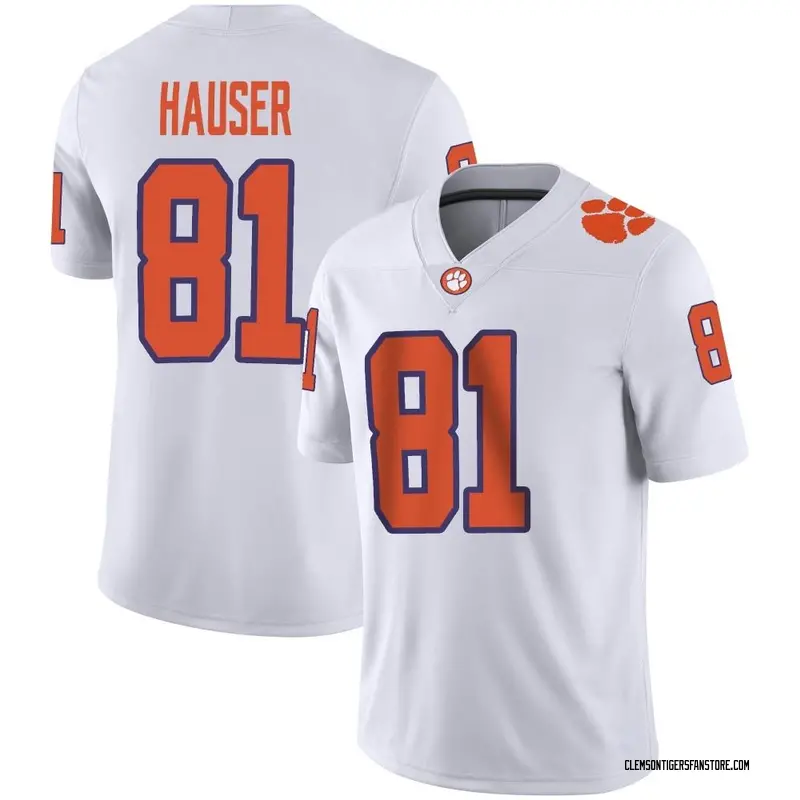Game Youth Nolan Hauser Clemson Tigers White Football Jersey